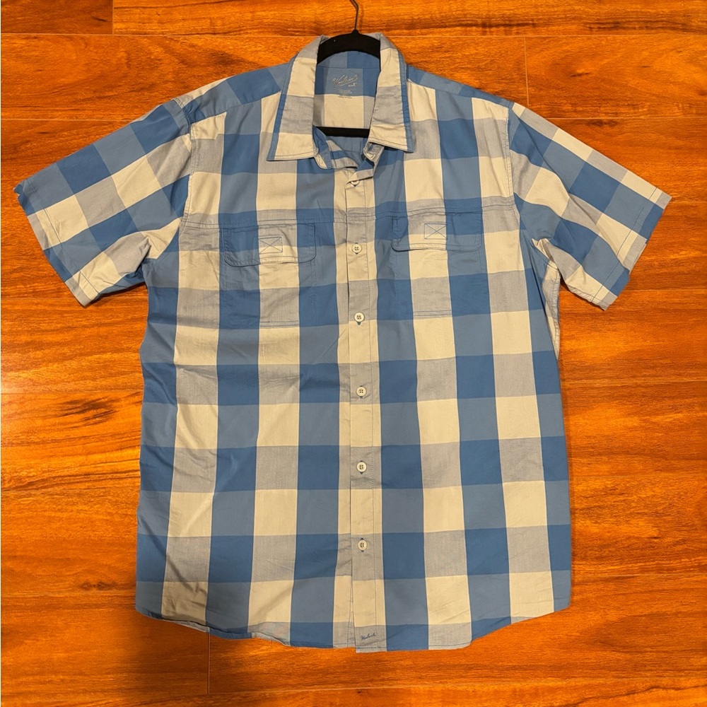 Woolrich Blue and White Plaid Men's Shirt
